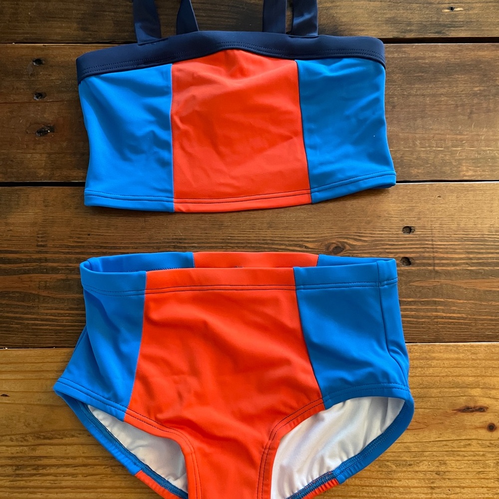 Hanna Andersson Kids Swim Bikini - Blue and Orange